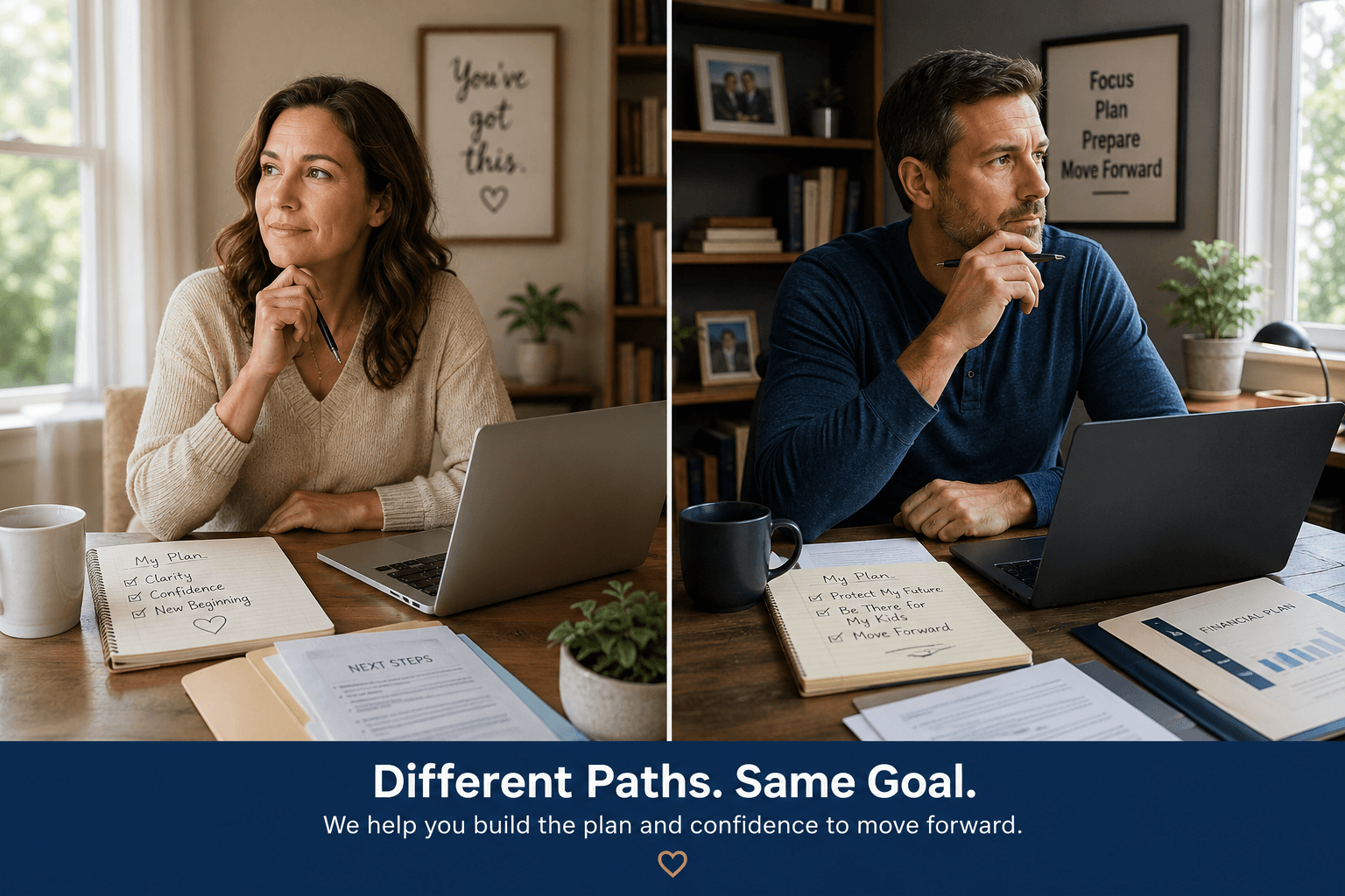 Different Paths. Same Goal. We help you build the plan and confidence to move forward.