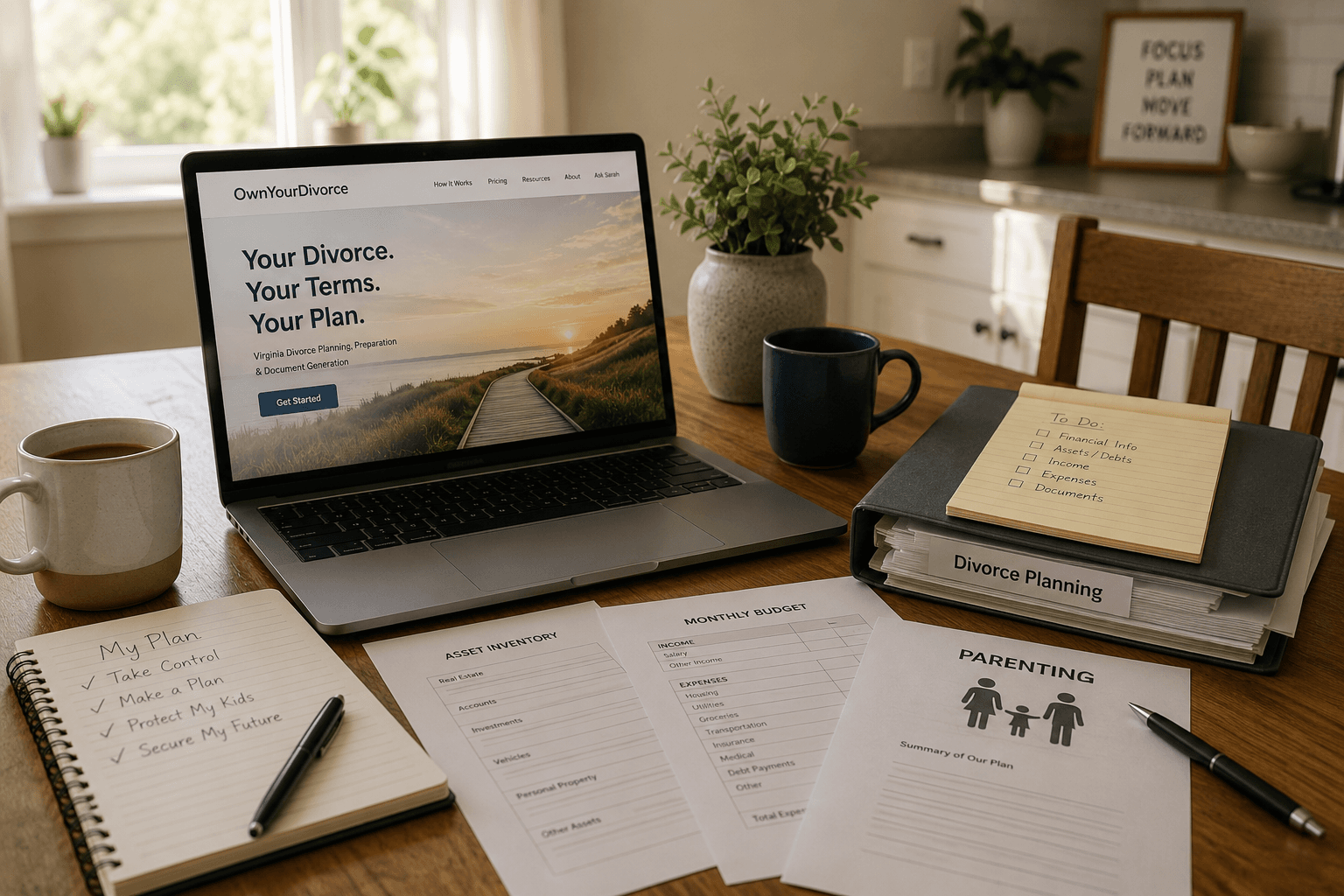 OwnYourDivorce platform in use